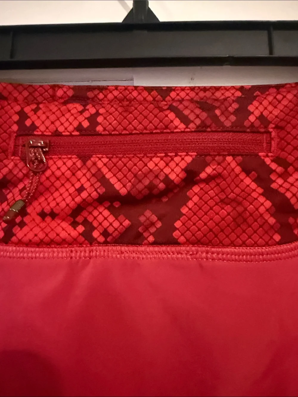 Lululemon Red Athletic Skirt with Snake-Print Waistband